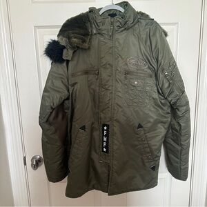 FMF Men's Olive Green Parka Jacket